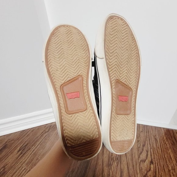 Levi Strauss Classic Black Sneaker Men Round Toe Vegan Faux Leather Lace Up 7.5 - Picture 6 of 9